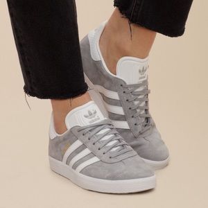 Adidas Originals Gazelle, Suede Grey, Size 6.5W (fits like 7W)